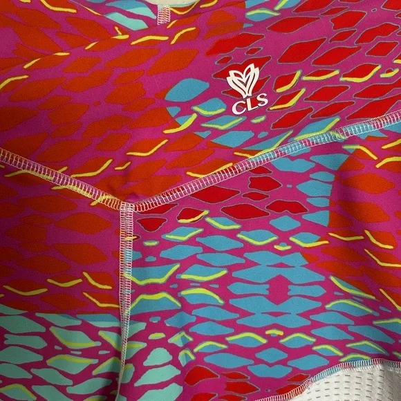 CLS Activewear Scrunch Booty Shorts – Colorful Print, Double Layer, Made in USA - Picture 3 of 7